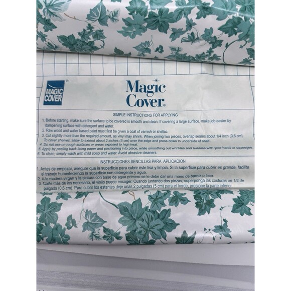 Vintage Adheso Self Adhesive Vinyl Shelf Liner Drawer Paper Ivy Leaves Set of 2 - Picture 6 of 7